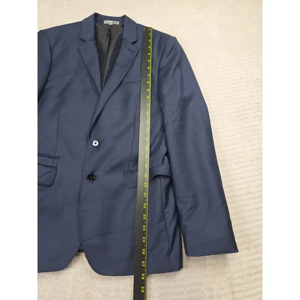 Express Suit Mens Blazer 36 Short Pants 29 X 32 Photographer Fitted Blue